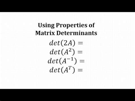 Properties Of Determinants 1 YouTube