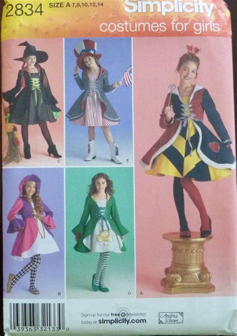 Sewing Pattern Simplicity 2834 Childs Halloween Costume Size 78