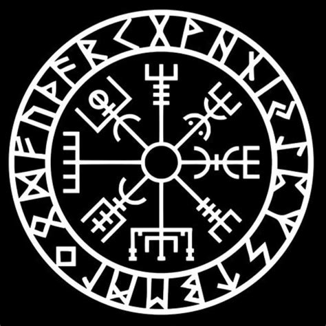 Norse Pagan Symbol Vegvísir With Runes Decal - Etsy