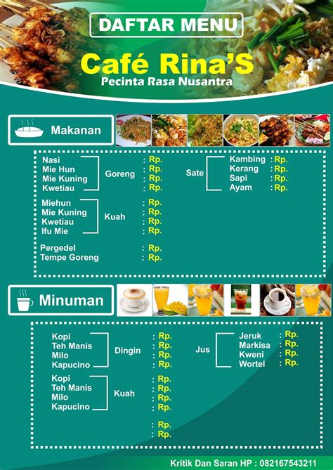 Detail Daftar Menu Makanan Cdr Koleksi Nomer 5