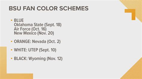 Boise State Releases Color Schemes For Each Of Its Home Games