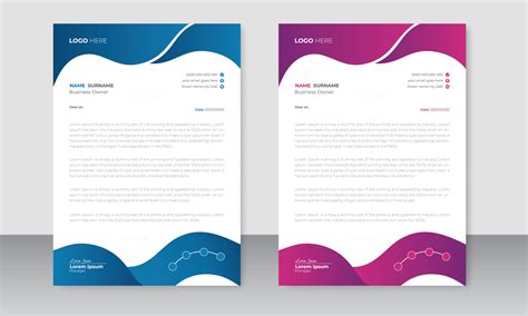 Corporate Modern Letterhead Design Template And Two Color Scheme