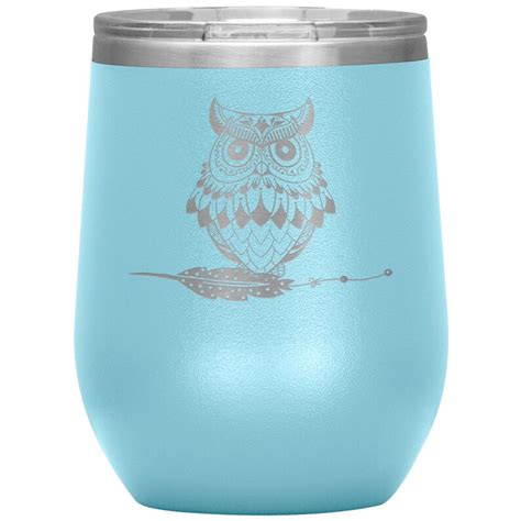 Owl Wine Tumbler Wine Glass Owl Coffee Mug Owl Ts Etsy