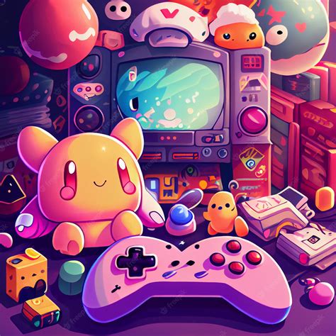 Premium Photo Kawaii Gamer Set Videoconsole Gaming Pc Computer Game