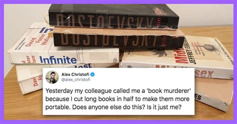 People Are Arguing If Cutting Books In Half To Make Them Lighter To