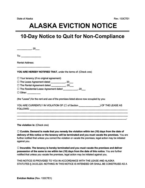 State Of Alaska Eviction Notice Form Evictionnoticeform Net