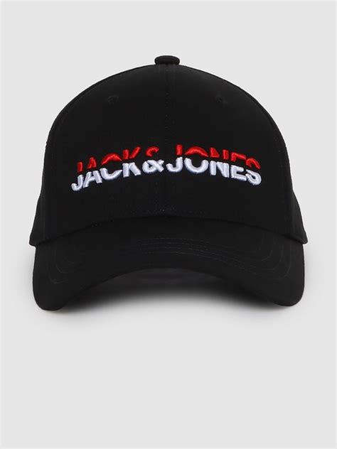 Buy Jack Jones Men Black Embroidered Baseball Cap Caps For Men