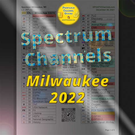 Spectrum Channel List Printable