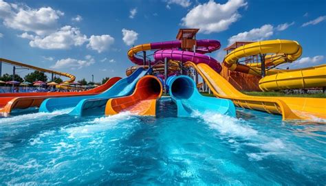 water park enjoying   splash zones premium ai generated image