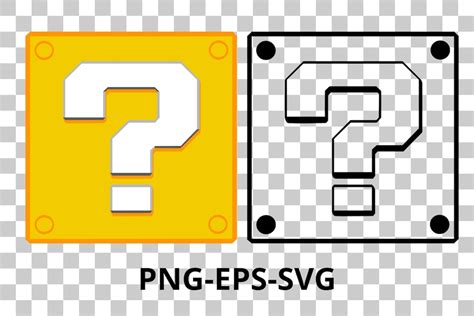 Super Mario Bros Box Question Mark Vector Svg Png Etsy Australia