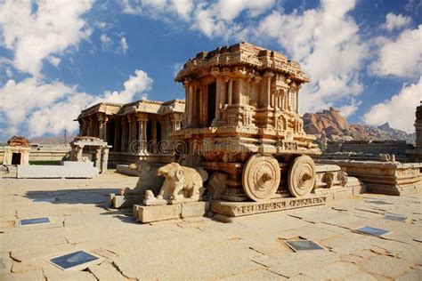 Stone chariot in Hampi. India. Stone chariot. Chariot in the vittalla ...