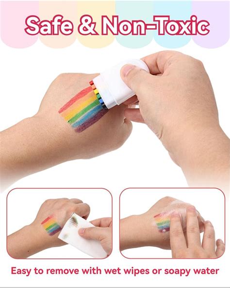 2 Pack Rainbow Pride Face Paint Gay Pride Rainbow Flag Makeup Stick