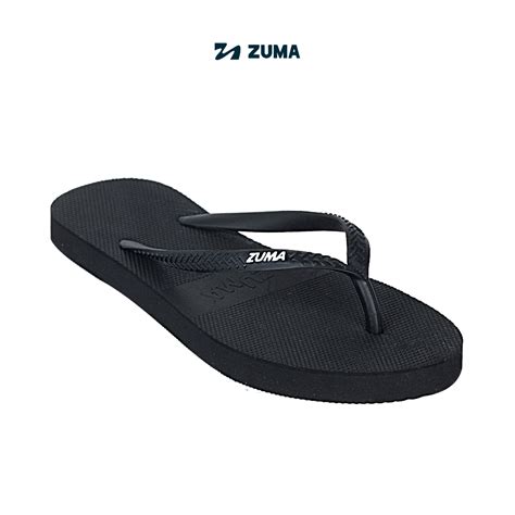 Jual Zuma Women Classic Jet Black Sandal Jepit Wanita Karet Polos