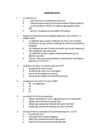 Examen Test Inmuno Pdf