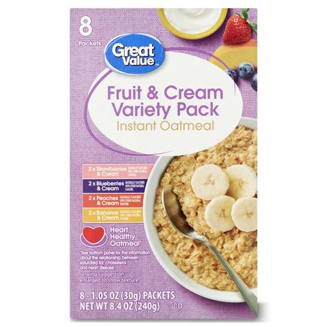 3 Pack Great Value Instant Oatmeal Variety Pack 1 23 Oz 10 Packets