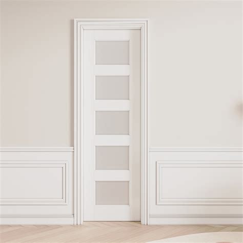 Ark Design 5-Lite Tempered Frosted Glass Pocket Door with Hardware Kit