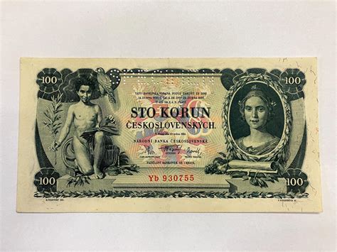 ČESKOSLOVENSKÁ BANKOVKA 100 KORUN 1931 SPECIMEN Aukro