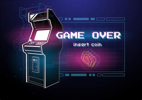 Premium Vector Neon Illustration Of Arcade Game Machine