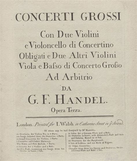 Concerto Grosso Op 3 N 3 De Georg Friedrich Haendel Edutheque