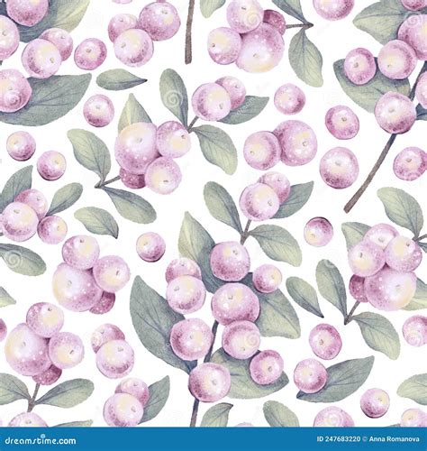 Watercolor Hand Drawn Botanical Seamless Pattern With Delicate