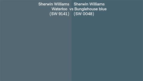 Sherwin Williams Waterloo Vs Bunglehouse Blue Side By Side Comparison