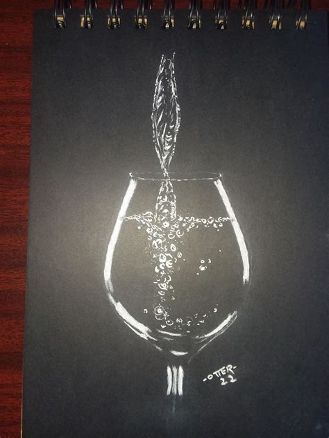 Liquid and glass is fun and challenging, how did I do? : r/drawing