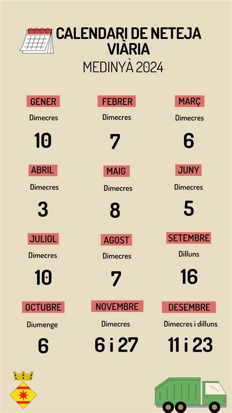 CALENDARI DE NETEJA VIÀRIA Web oficial de l Ajuntament de Medinyà