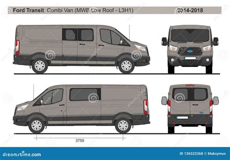 Ford Transit Combi Van Mwb Low Roof L3h1 2014 2018 Editorial Stock