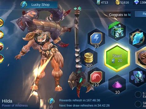 Latest Hilda Mobile Legends Lucky Spinskin Trick Game Area