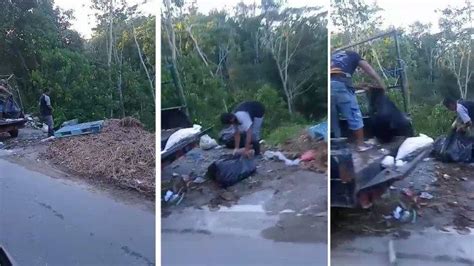 Terekam Video Oknum Warga Tarakan Buang Sampah Sembarangan Pelaku