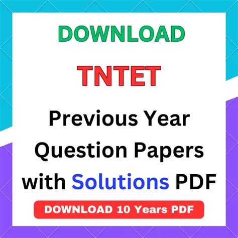 TNTET Previous Year Question Papers With Answers PDF