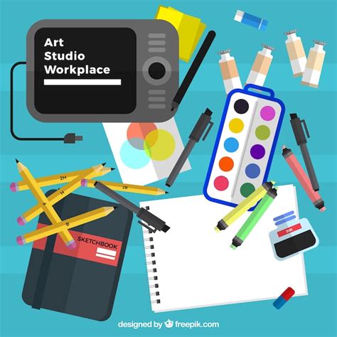 Free Vector | Art objects in flat design