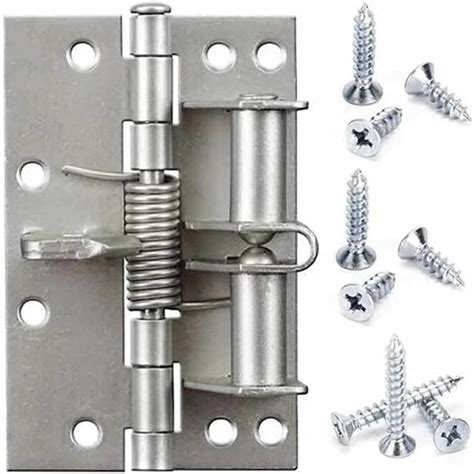 2 Pcs 4 Inches Automatic Door Hinge Self Closing Door Hinges Heavy Duty Spring Door Hinge