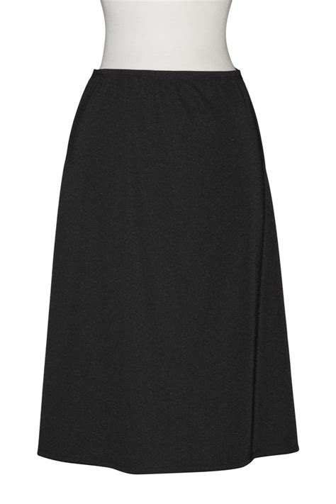 Black A Line Matte Jersey Mid Length Skirt Skirts