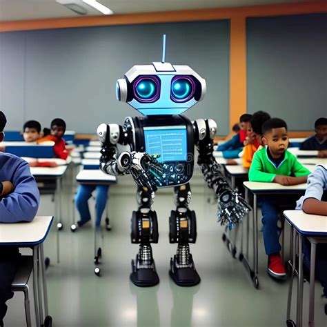 Robots in the Classroom Learning Concept, Generated by AI. Stock ...