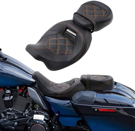 Low Profile Driver Seat Pillion Leather Passenger Pad Seat Fit For