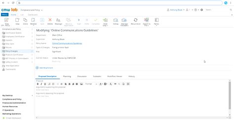 Policy Approval Workflow Template Cmw Lab