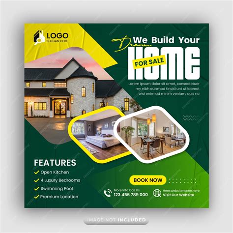 Premium Vector | Real estate house property selling social media poster