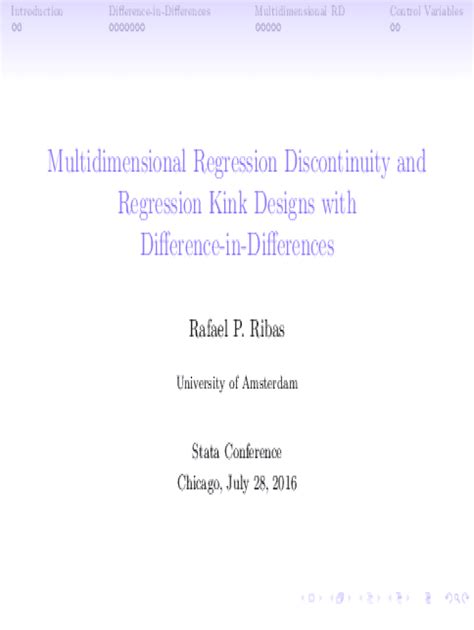 Fillable Online Multidimensional Regression Discontinuity And Regression Kink Designs With