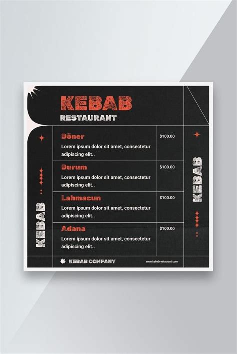 Restaurant Kebab Food Menu Template Psd Free Download Pikbest