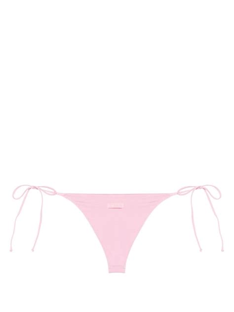 MC2 Saint Barth Marielle Logo Detail Bikini Bottoms Pink FARFETCH