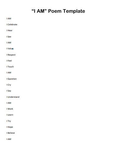 I Am Poem 30 Examples Format How To Write Pdf