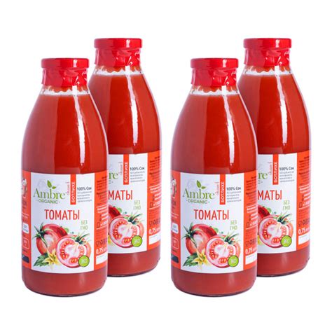 Сок томатный прямой отжим Ambre Naturel 750 мл * 4 штуки - купить с ...