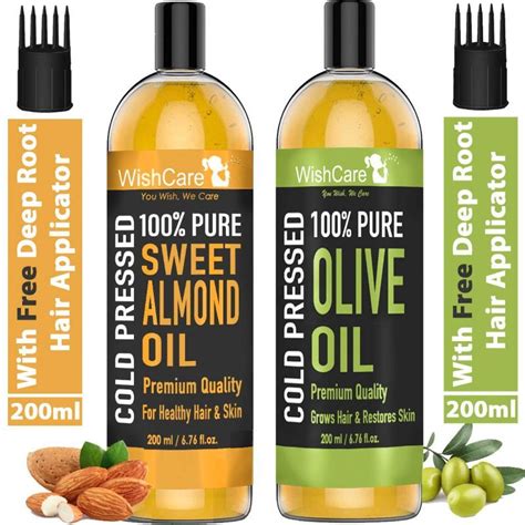 Wishcare Pure Cold Pressed Olive Oil Badam Rogan Sweet Almond