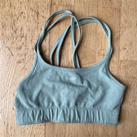 Myprotein Sage Green Sports Bra W A Strappy Depop