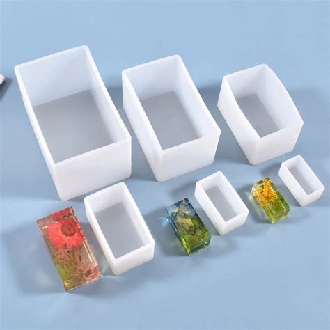 Cuboid Resin Molds Rectangle Epoxy Casting Mould Dried Flower Filling Ornaments Decoration Diy