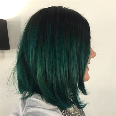 40 Vivid Ideas For Black Ombre Hair Dark Green Hair Hair Styles