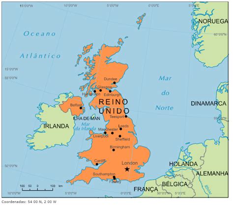 Blog De Geografia Mapa Do Reino Unido