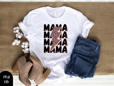 Mama Shirt Png Lightening Bolt Shirt Mama Shirt Leopard Etsy