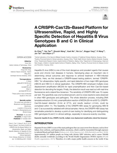 Pdf A Crispr Cas Bbased Platform For Ultrasensitive Rapid And